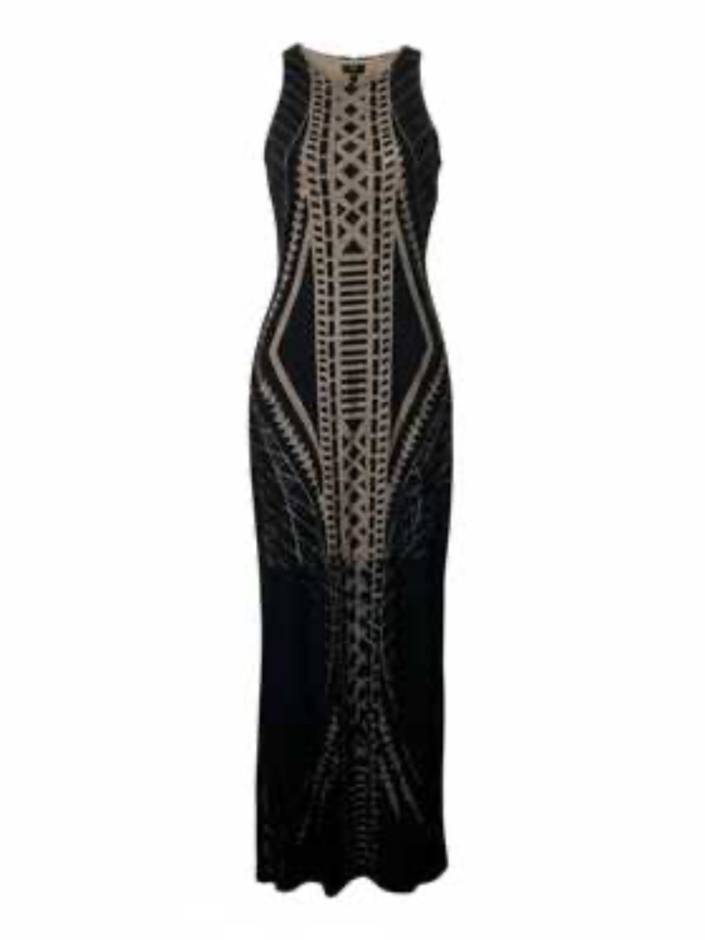 Mossimo Supply Co.Women's Black & Taupe Geometric Print Sleeveless Maxi Dress XL